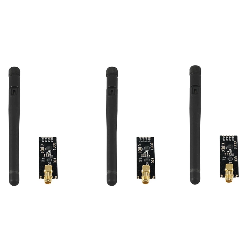 

Беспроводной модуль приемопередатчика, модуль радиочастотного приемопередатчика 2,4G 1100M NRF24L01 + PA + LNA SMA Антенна для Arduino KY67
