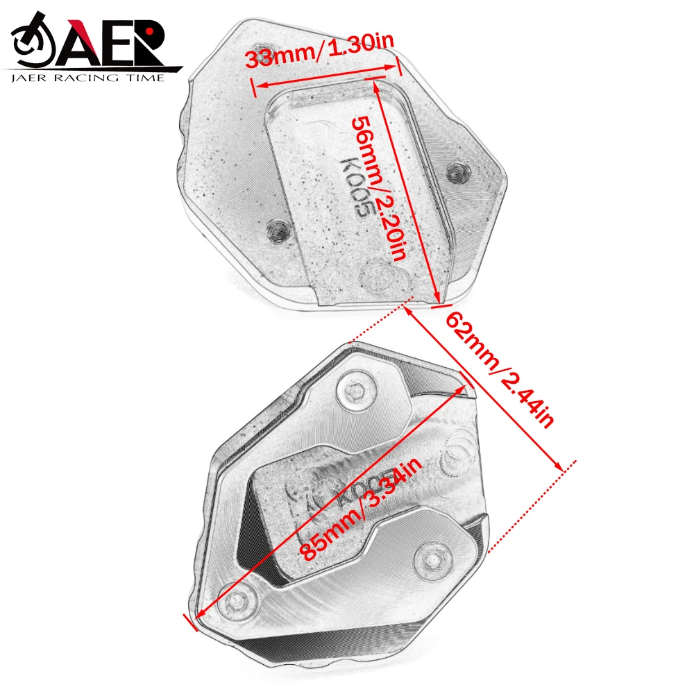 Боковая подставка с ЧПУ Vergroter Plaat удлинитель для Yamaha MT09 MT-09 MT 09 SP 2021-2022