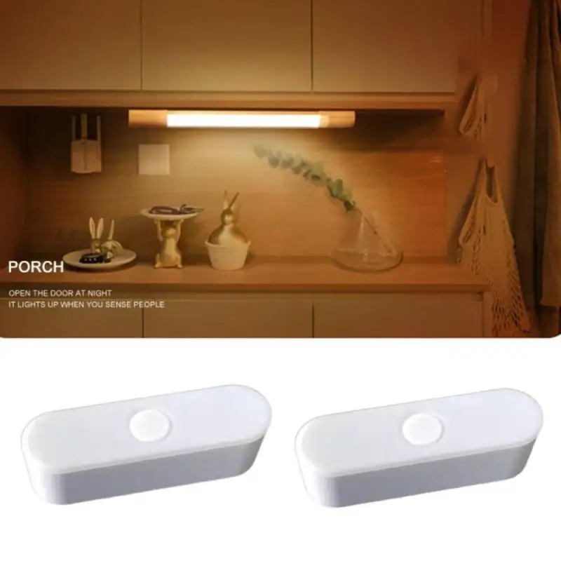 

Cabinet Light Kitchen Wireless USB Rechargeable Motion Sensor Strip Night Lamp Bedroom Wardrobe Lighting For Closet Stairs