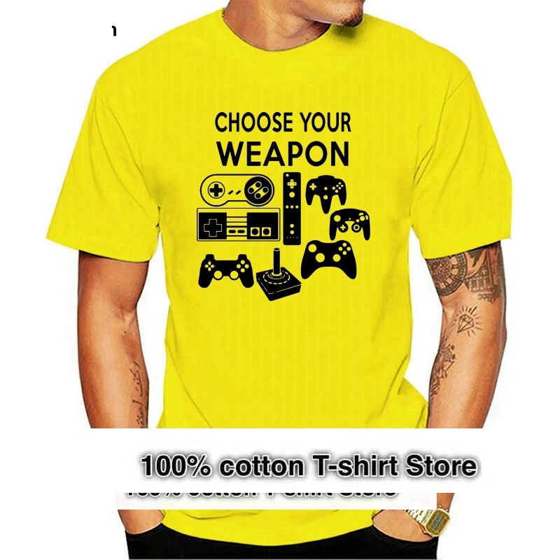 

2020 New T-Shirts Hot Sale Mens Clothing High Quality Choose Your Weapon Video Game Controllers homme Tee shirt