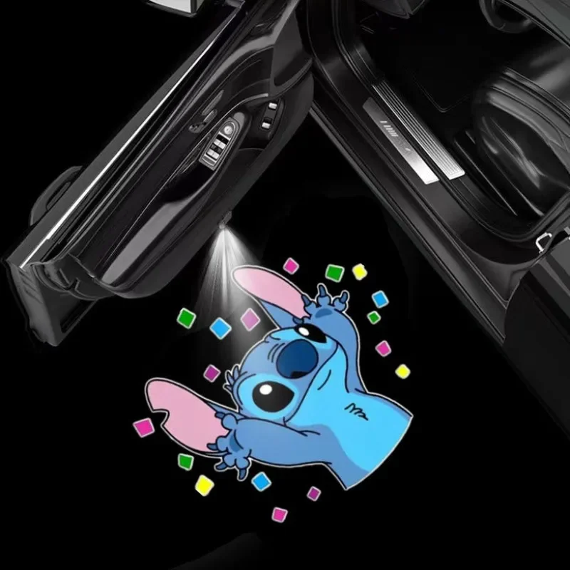 

Disney Stitch дверь автомобиля лазерный проектор свет мультфильм милые девушки автомобиль приветственные огни беспроводной лазерный проектор автомобильные аксессуары