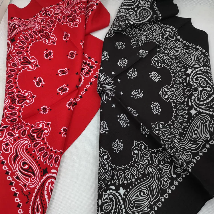 

68*68cm 100% Cotton Black Red ip-op Paisley Bandanas Scarf Punk Skull Bandana eadband Wrap Scarf For Men/Women