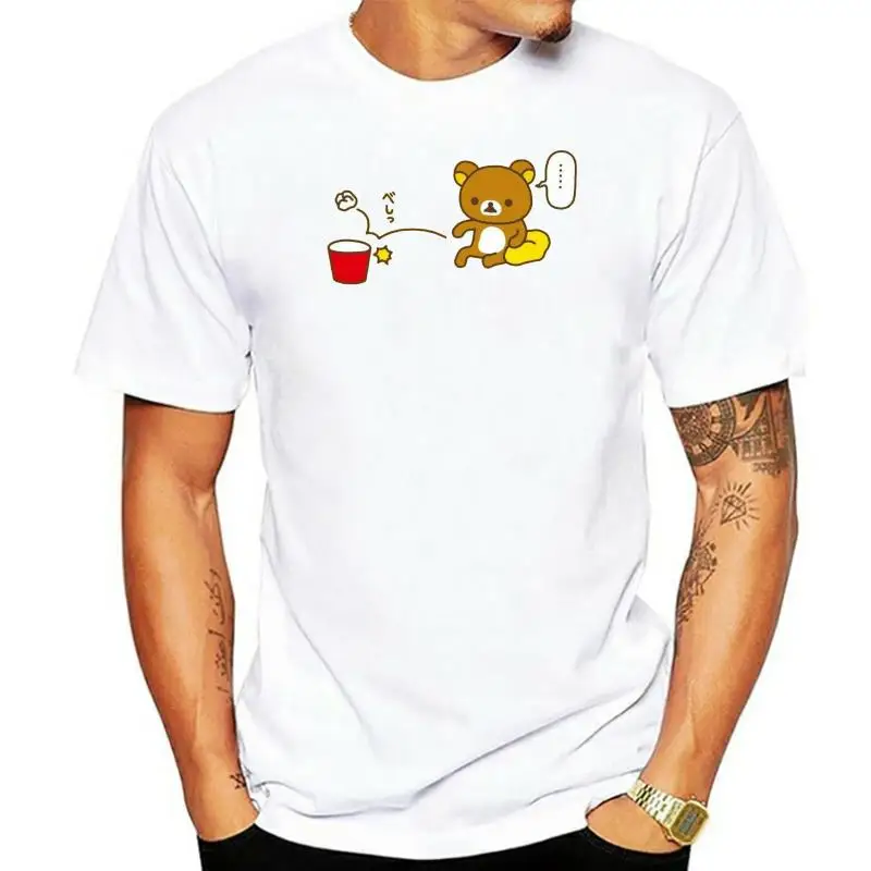 ANIME Rilakkuma The Bear MISS THE THROW TRASH BIN Топы Футболка NWT 100% подлинная футболка Уличная