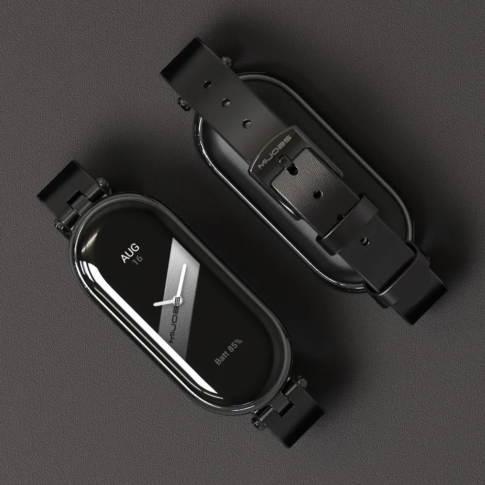 Фото Ремешок для Mi Band 10 9 8 7 6 5 Умный ремешок для часов Xiao Mi Smart Band 9 Ремешок Mi Band 8 Кожаный браслет Mi Band 7 Correa №2
