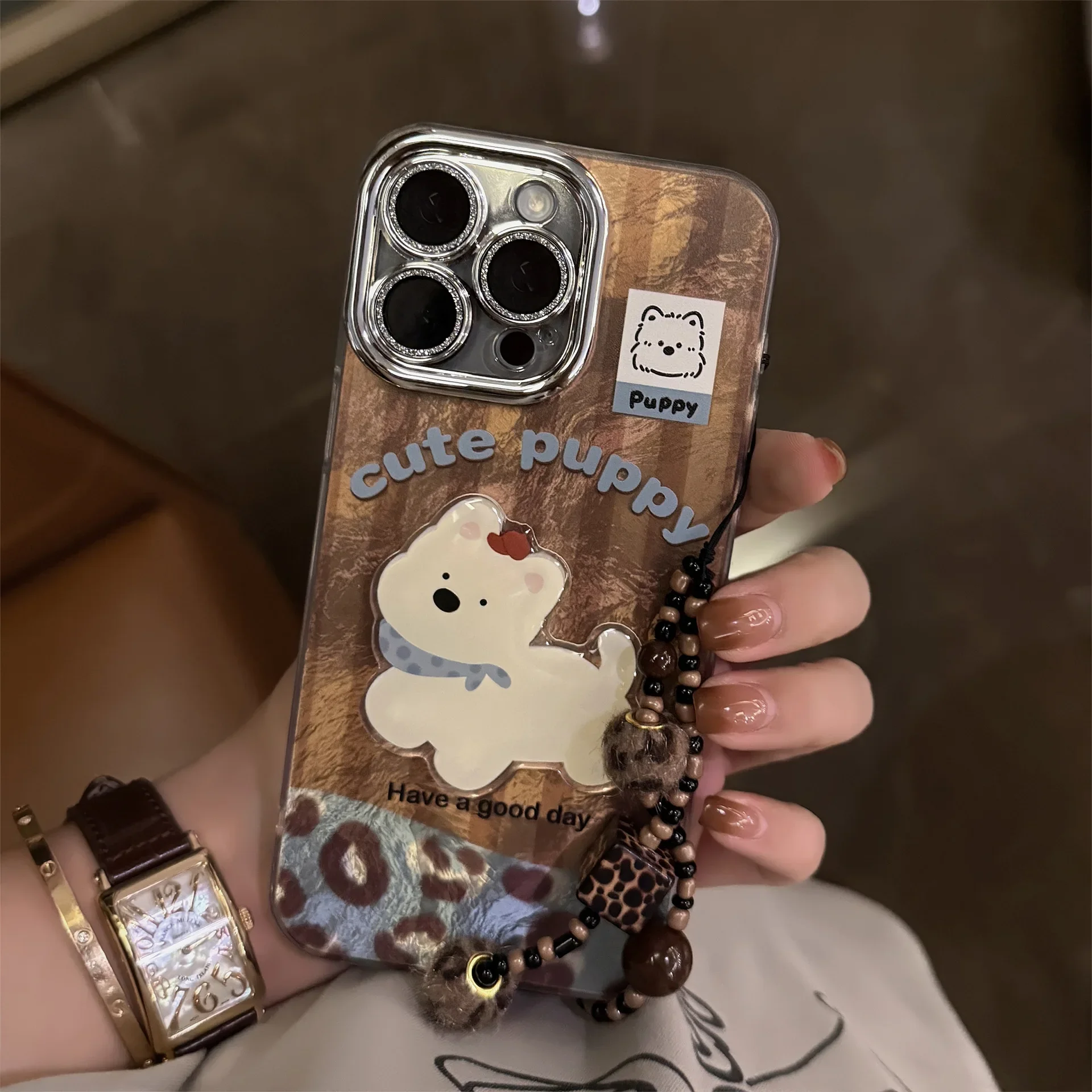 Чехол для телефона с леопардовым принтом Щеня-хайленд-билый терьер iPhone 16 15 14 13 12 11