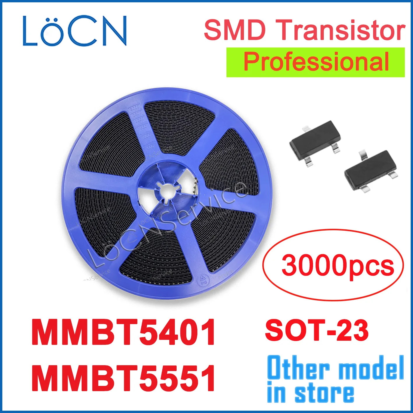 

LoCN 3000PCS MMBT5551 MMBT5401 SOT-23 200mA 600mA 0.2A 0.6A 2N5401 2N5551 SMD Transistor SOT23 Big Current High Quality
