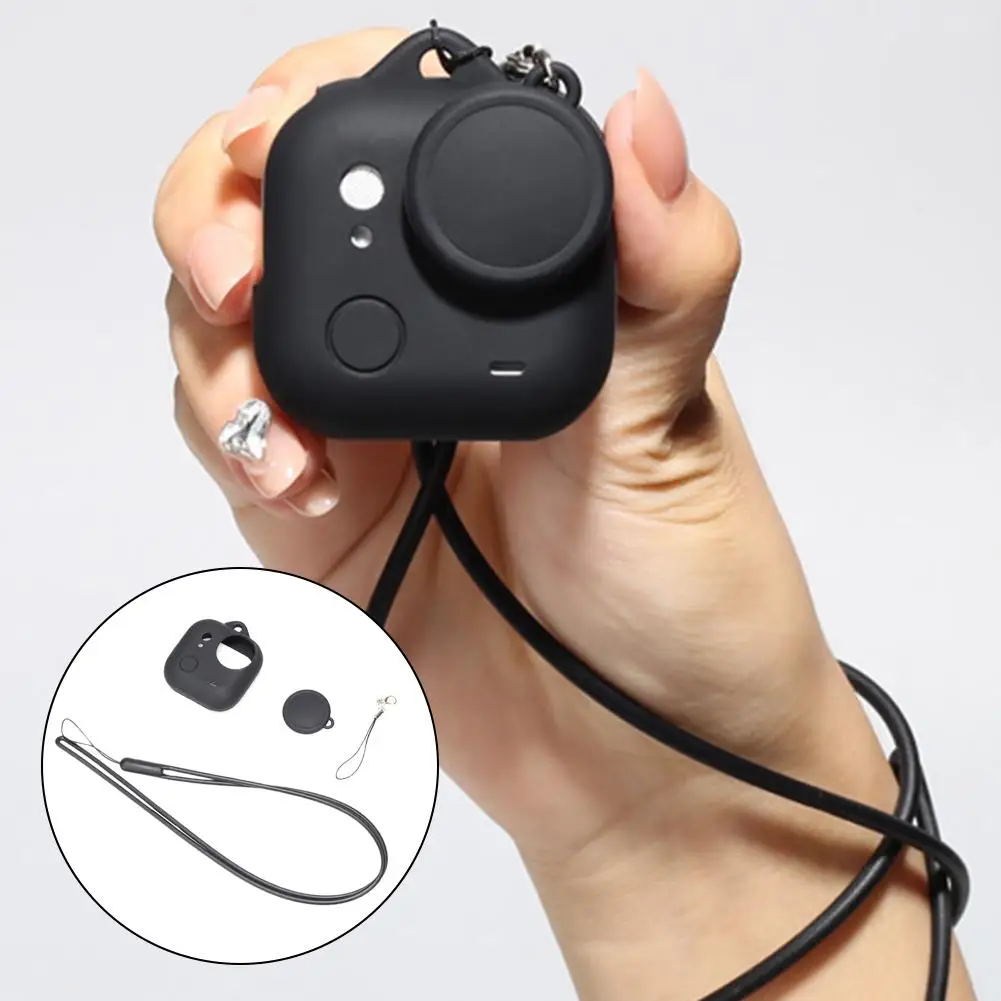 Фото Силиконовый защитный чехол для Insta 360 GO Ultra с крышкой для объектива и ремешком, защитный чехол, аксессуары для камеры V2D6 №5