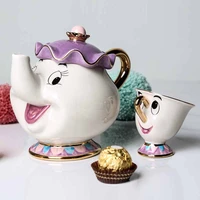 cartoon beauty and the beast tea pot mug tea pot and cup set ceramic cup 1 set cup tea set coffee mug for friend gift home decor