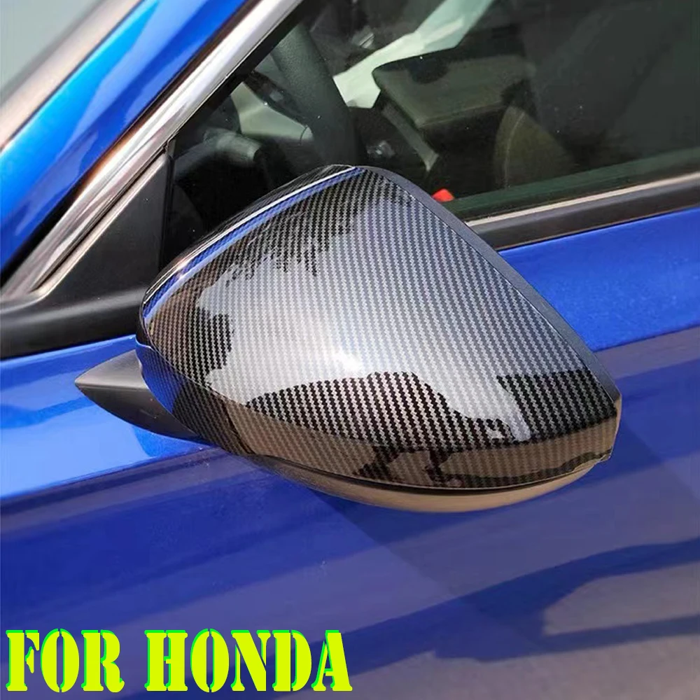 

2pcs Car Accessories For Honda Civic 11th Gen 2022 Outer Rearview Mirror Cover Carbon Fiber Highlight Black Mirror Housing Cap