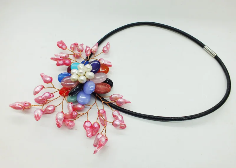 2021-Точность! !! льготная цена! ! Ожерелье с красивым цветком из полудрагоценных