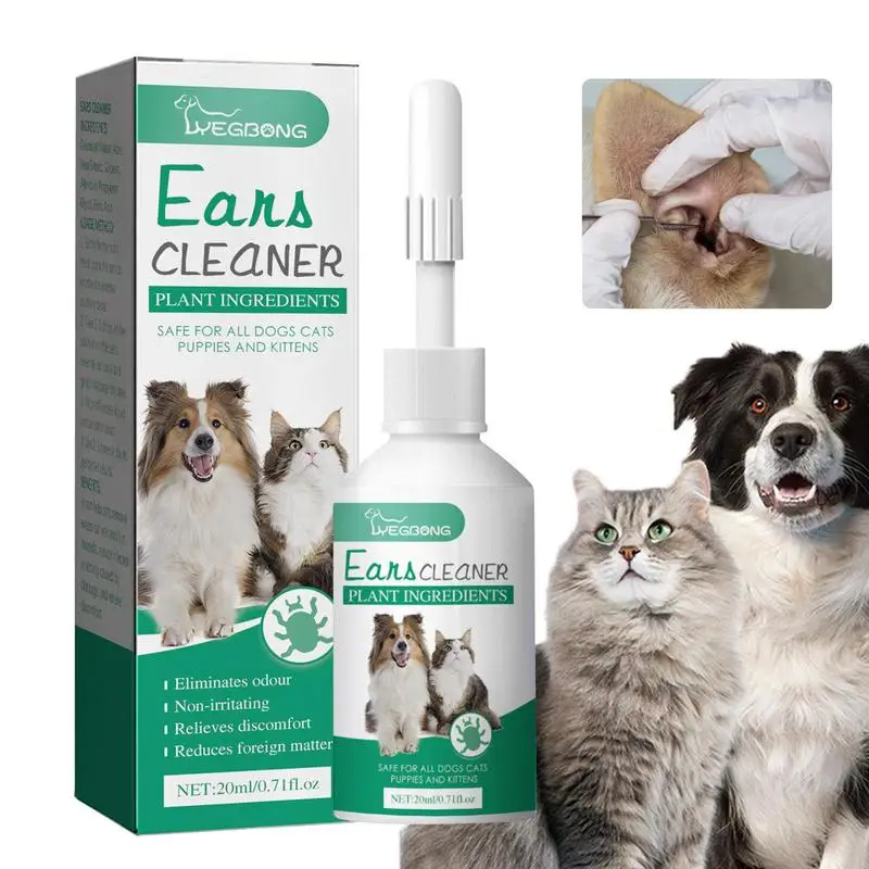 

20ml Universal Pet Ear Drops Cat And Dog Ear Cleaner For Control Yeast Mites Removes Ear Mites And Ear Wax Relieves Itching