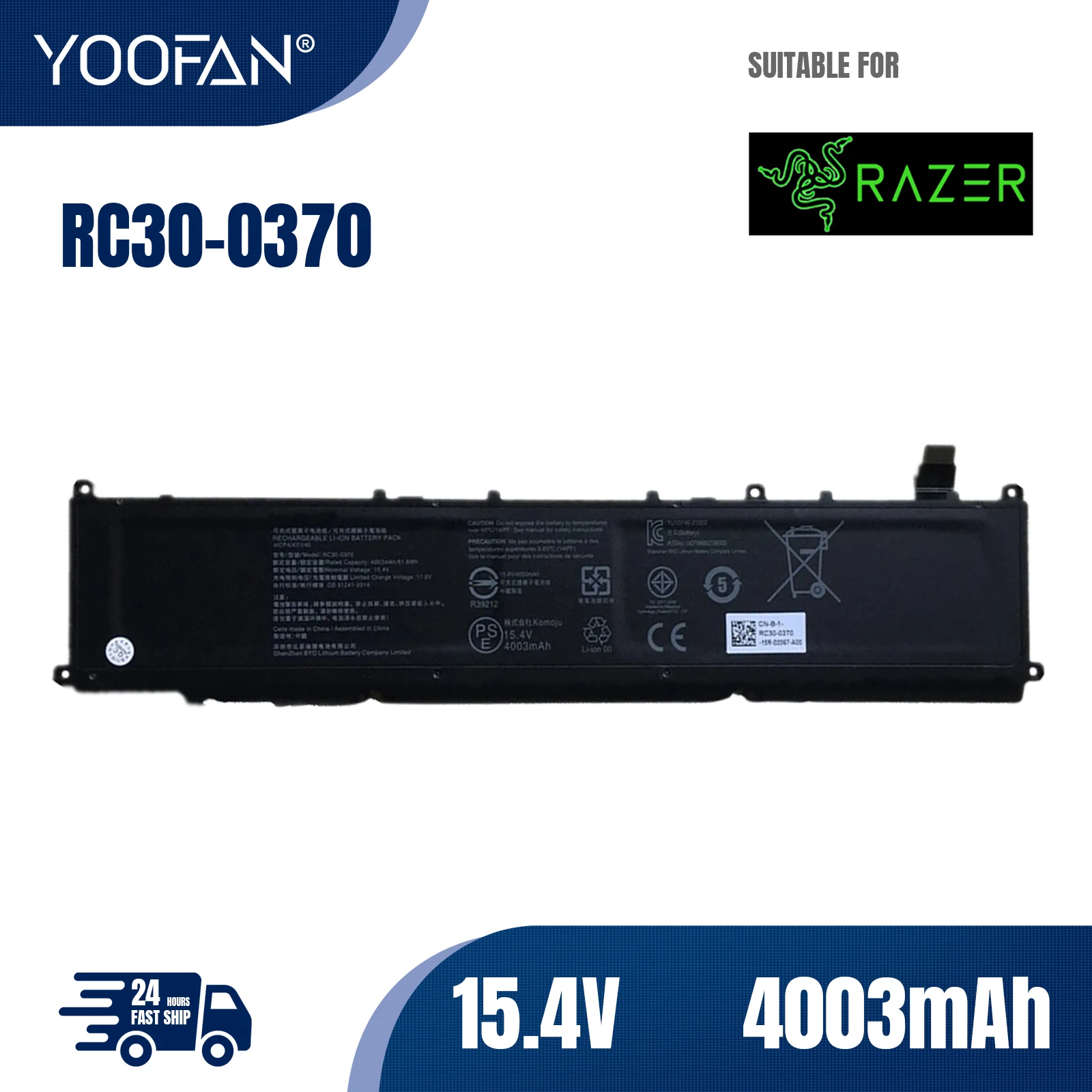 YOOFAN Batería Original para ordenador portátil Razer Blade Ryzen 15 4 2021 В 61 6 Втч 14&quot 2022 47/140 4ICP4/ BEA3