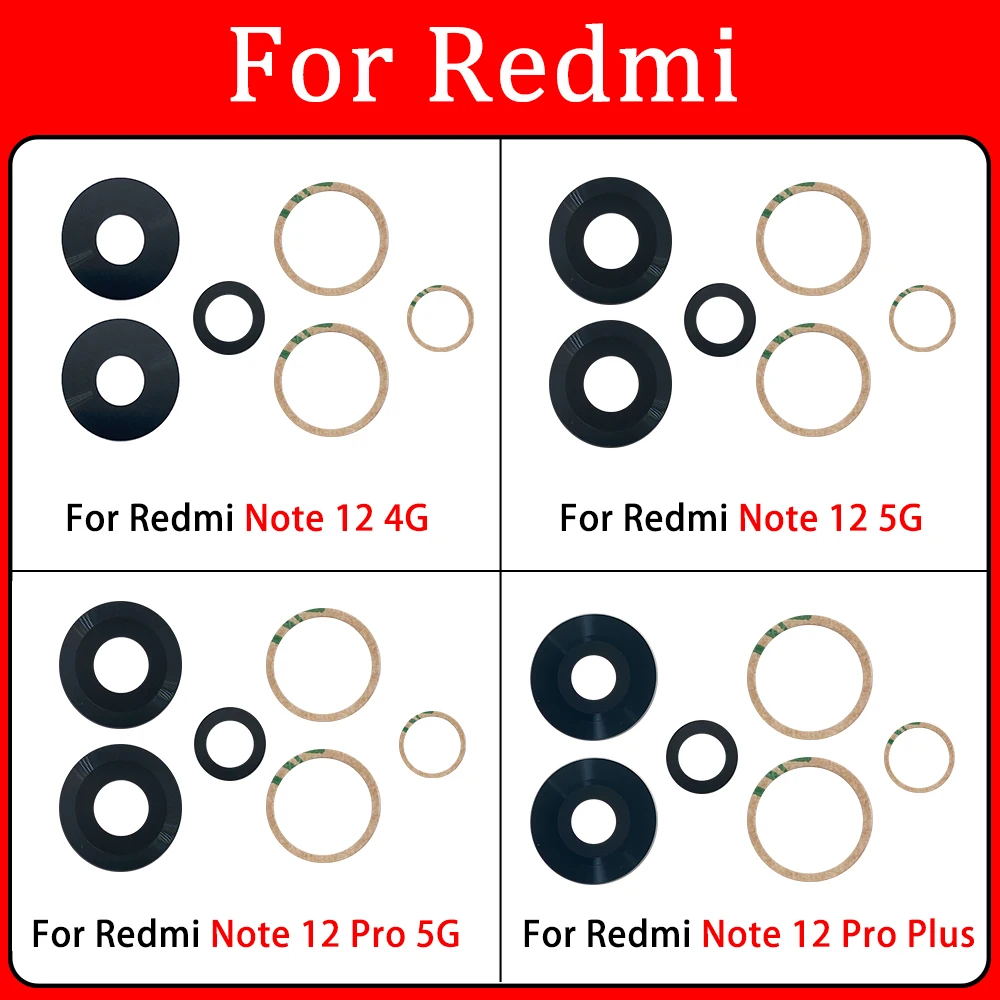 

Rear Back Camera Glass Lens For Xiaomi Redmi Note 12 4G Pro 5G / Redmi Note 12 Pro Plus Replacement With Adhesive Sticker