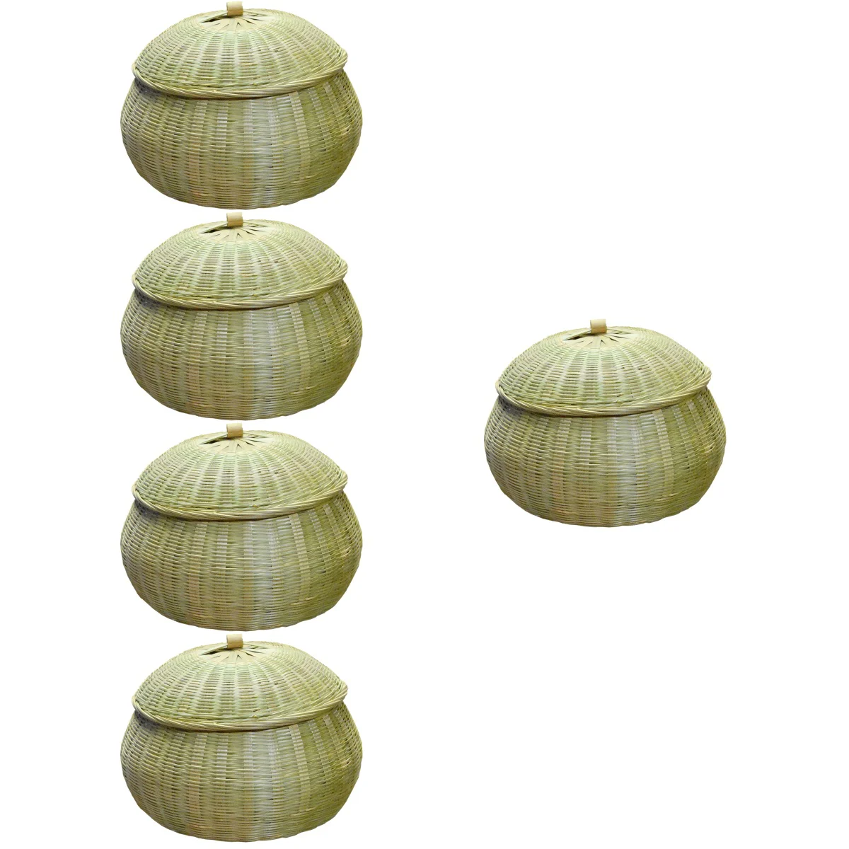 

5pcs Woven Storage Basket Natural Basket Home Storage Organizer