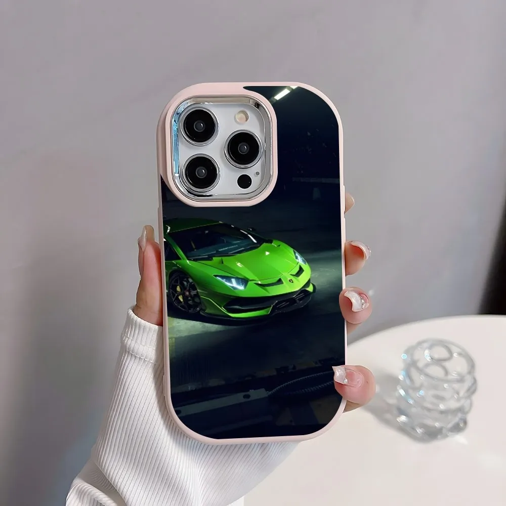 L-lamborghinis фотокамера с овальным мягким силиконовым покрытием для IPhone16 15 11 12 13 14 Pro Max