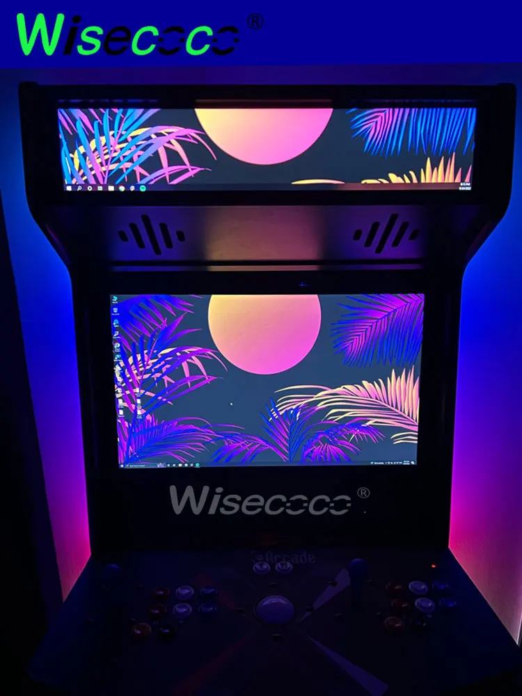 Wisecoco 24 Inch 1920x360 Digital Signage Display Stretch Bar LCD Arcade Machine Display Supermarket Shelf Screen
