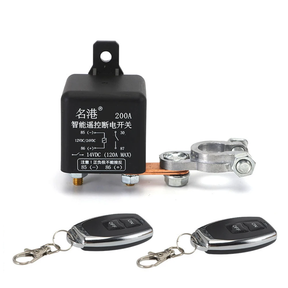 

120A 200A Car Auto Wireless Remotes Control Battery Switch Intelligent Switch Relay Battery Disconnect Cut Off Isolator Switch
