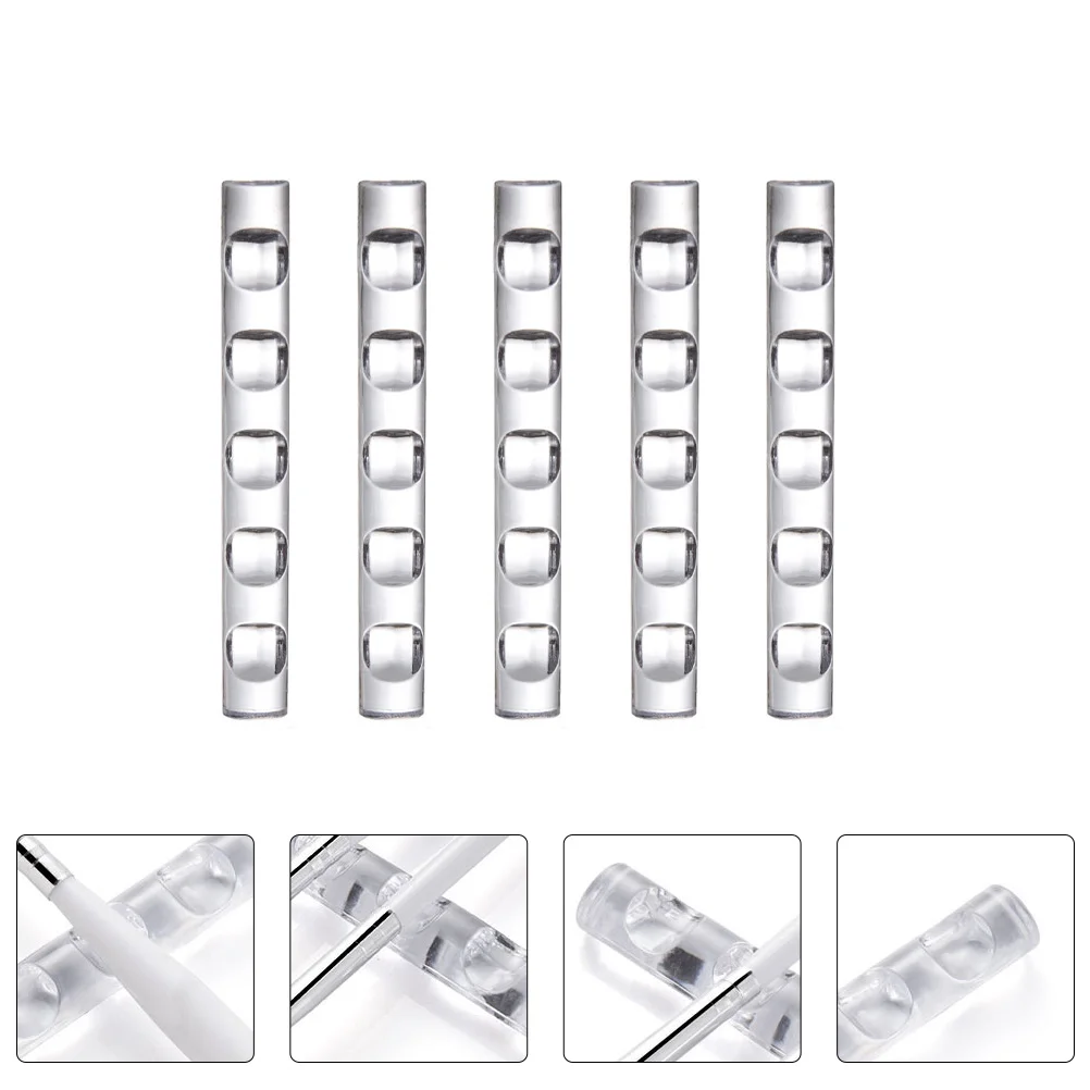 

5 Pcs Nail Transparent Pen Holder Manicure Brush Beauty Penholder Storage Fountain Makeup Stand Acrylic