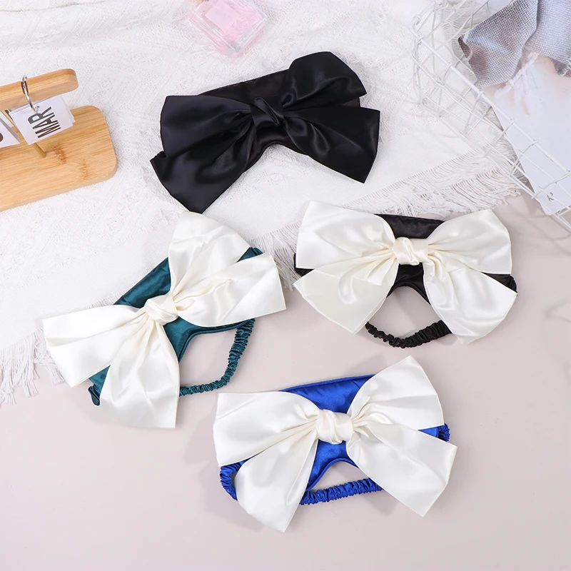 1 шт. Милая женская маска на глаза с бантом комиксная Затемняющая повязка для сна