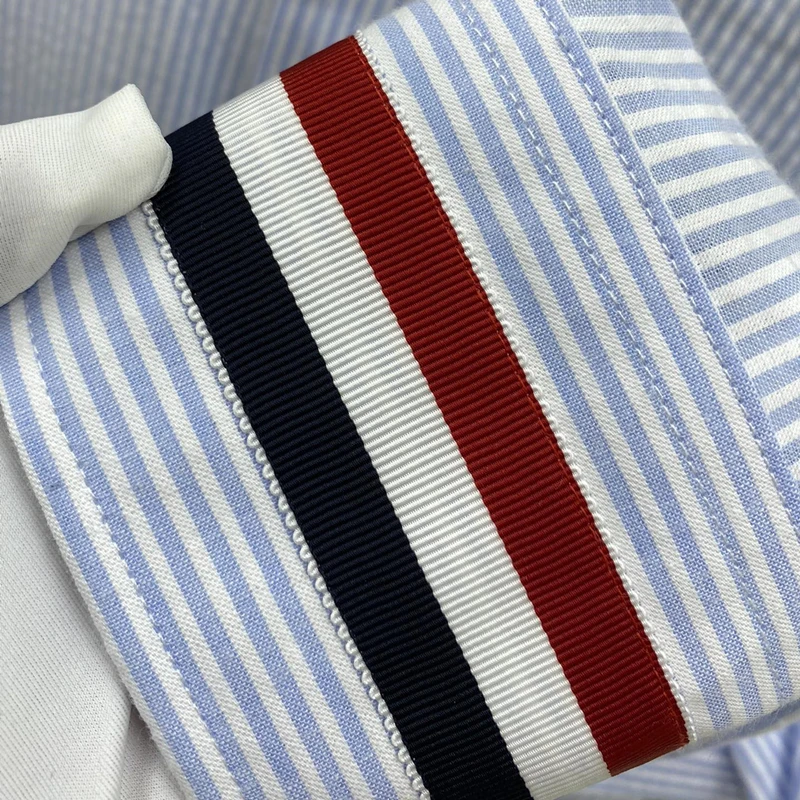 TBBrand New Shirt Man Turn Down Collar Oxford Striped Design Fashion Fit Full Sleeve Casual Shirt Business Men's Shirt Work Suit