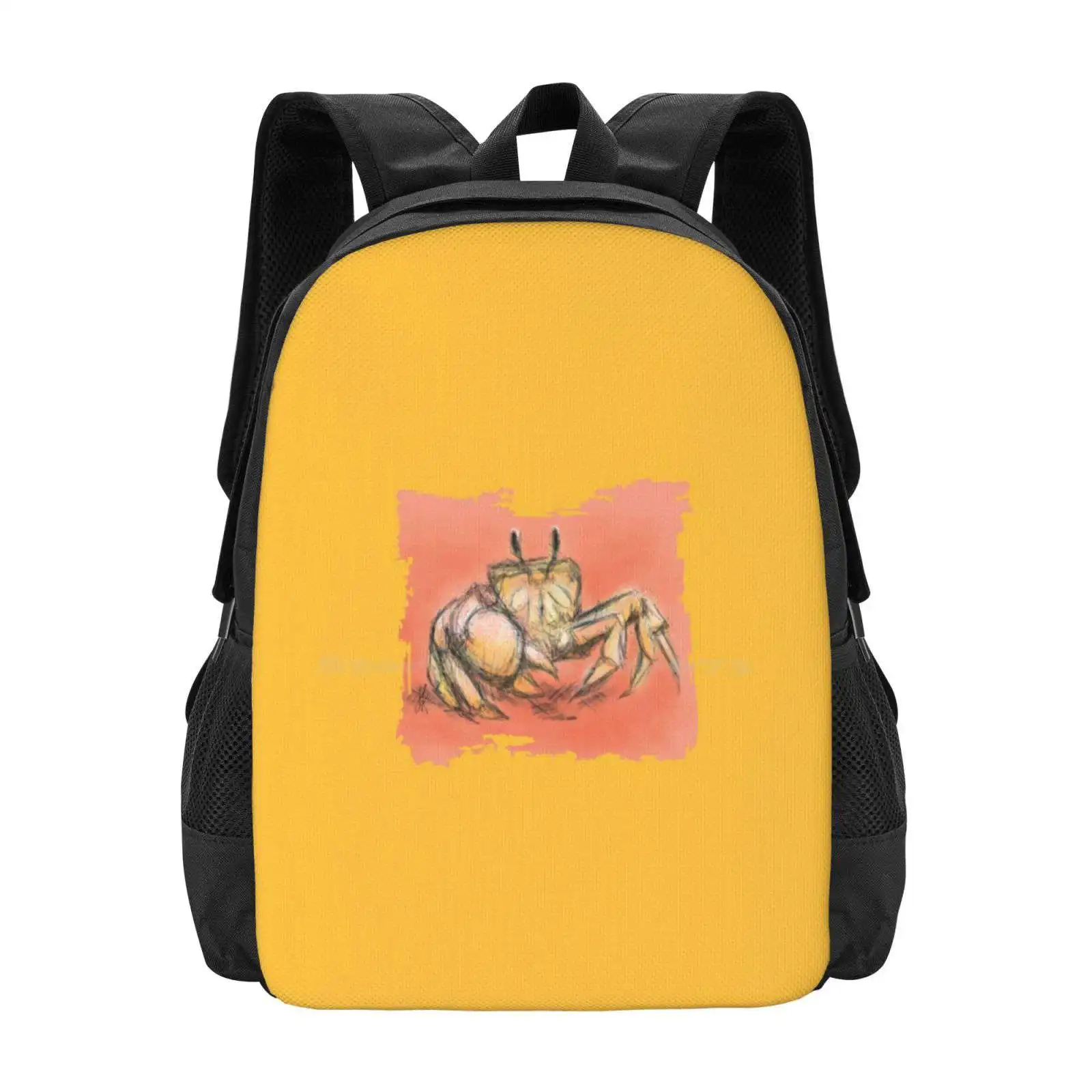 

Crab School Bag Big Capacity Backpack Laptop Crab Summertime Holydays Beach Ocean Sea Animals Sunny Warm Colorful