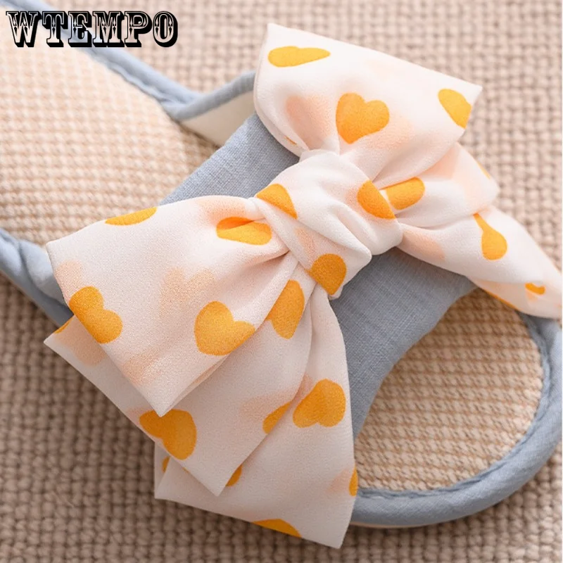 WTEMPO Lovely Butterfly Knot Slippers Women Spring Autumn Home Indoor Fashion Slides Comfy Flip Flops House Shoes Dropshipping