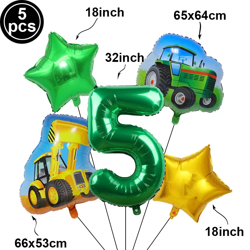 Набор цифровых шаров для трактора комплект из 5 предметов строительная техника