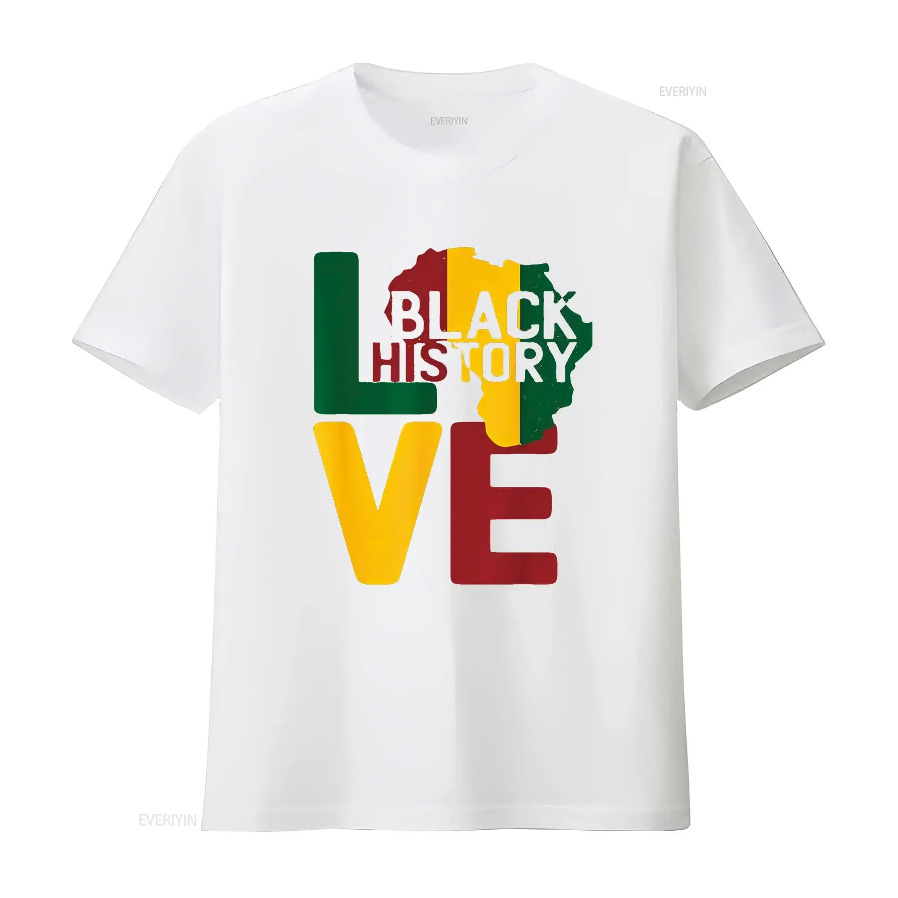 Фото Футболка с надписью Love Black History Month African Sign Pan Flag, винтажная, удобная, модная, мягкая, повседневная, слегка растянутая №4