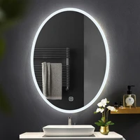 smart electric oval bathroom mirror light makeup touch fogless bathroom mirror vanity design espelho banheiro home improvement