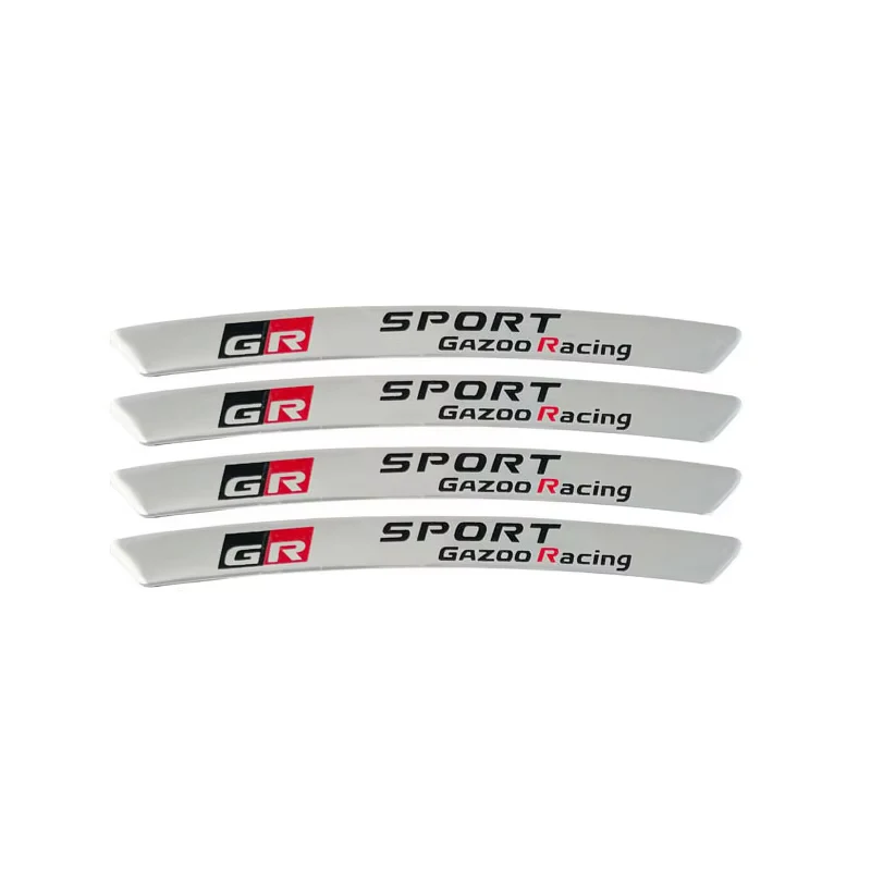 

4 шт. алюминиевая наклейка на колесо автомобиля, эмблема, значок для Toyota GR Sport Logo Gazoo Racing YARiS Corolla RAV4 C-HR Camry Supra Prado