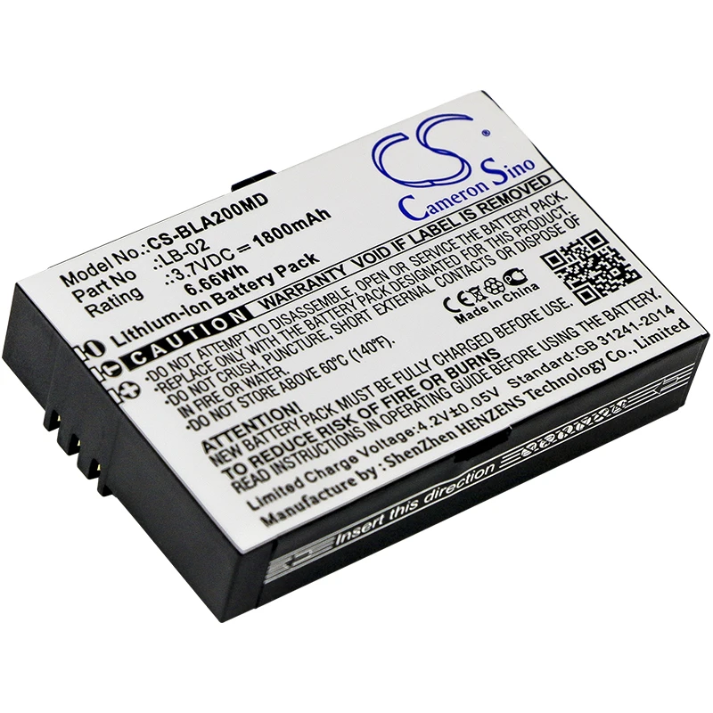 

CS 1800mAh / 6.66Wh battery for BIOLIGHT A2, A3, A4, A5, A6, A8, Q5 12-100-0001, LB-02