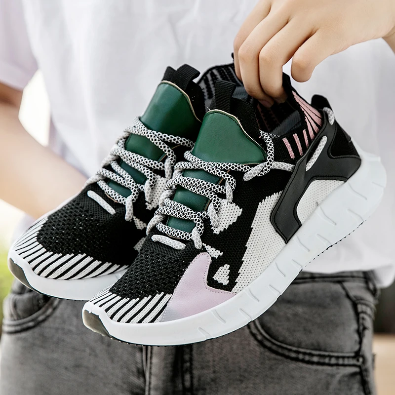 

New Women Shoes Sports Lady Tennis Sneakers Sapatos Femininos Casual Shoes Women Ins Flying Woven Black Outdoor Travel Walking