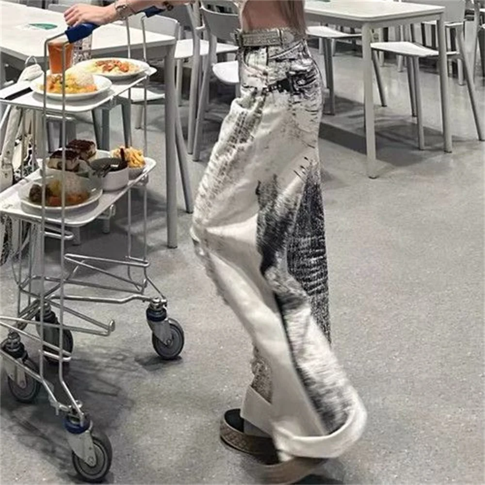 Женские брюки в стиле ретро American street vibe свободные прямые пол