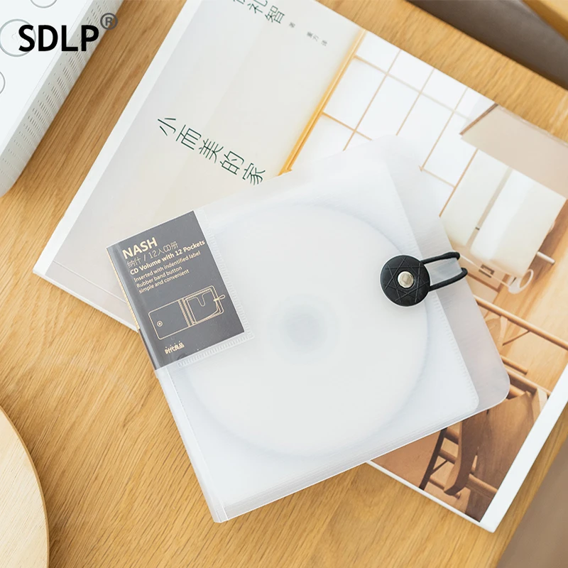 

Portable 12 Capacity Discs CD DVD Storage Organizer Case Plastic Holder Album Box Pouch Bag with Buckle For Mother's Day Gift