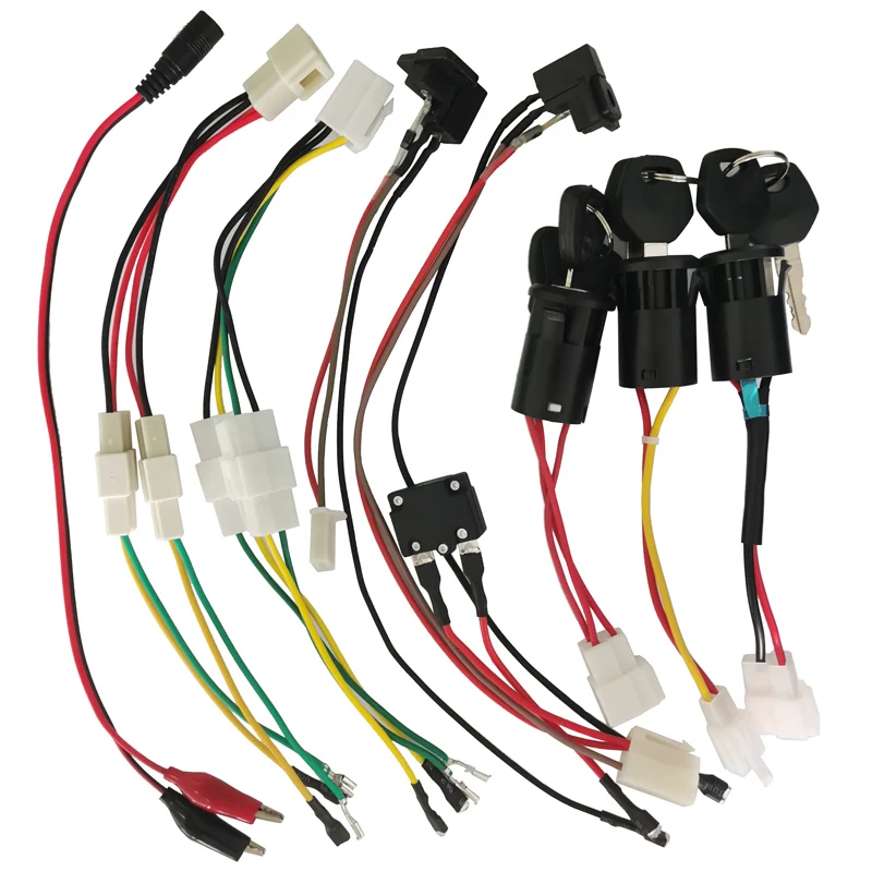 

Детский интерфейс зарядки аккумулятора автомобиля, провод двигателя с двумя приводами для игрушечного автомобиля, переключатель зажигания, зажим для зарядки аккумулятора