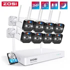 ZOSI 3-мегапиксельная система безопасности WiFi 8-канальный 2K видеонаблюдение NVR 8шт 3-мегапиксельная HD-камера Wi-Fi с прожектором, двухсторонняя аудиосвязь, AI-обнаружение человека, цветное ночное видение
