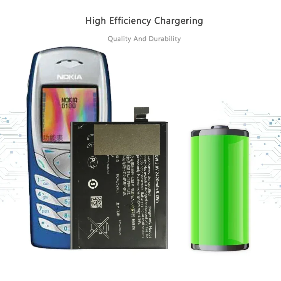 Сменные аккумуляторы для мобильных телефонов BV-5QW BV 5QW 2420 мАч портативного