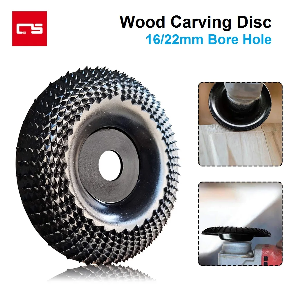 4 Inch Angle Grinder Wood Carving Disc Woodworking Grinding Shaping Wheel 16/22mm Bore Abrasive Rotary Tool for Angle Grinders