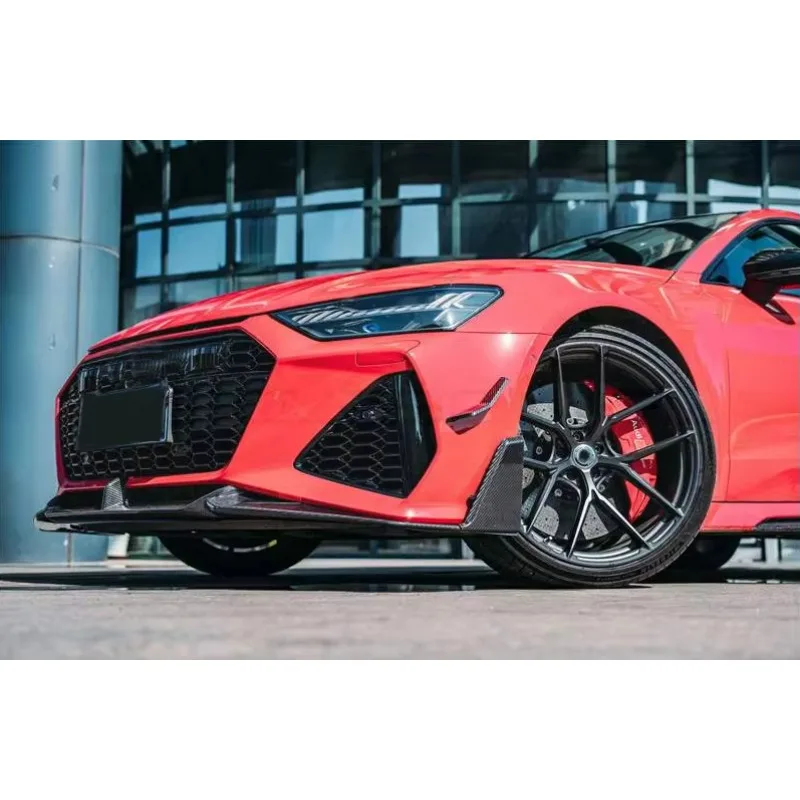Фото Спойлер переднего бампера из карбона Prepreg для Audi RS7 C8 Sportback 4-дверный 2020-2021 №4