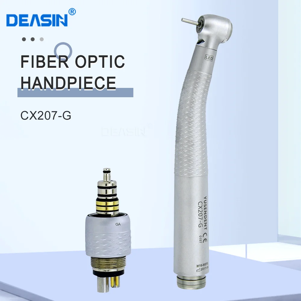 

Dental LED Fibre Optic High Speed Handpiece CX207-G Dental Air Turbine Coupling 6Holes Coupler/Adaptor COXO YUSENDENT