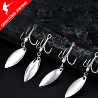 3pcslot rotated sequins spinner metal fishing lures artificial spoon lures with 4 6 three hooks hard