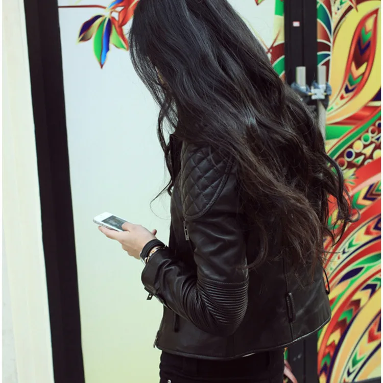 2023 Spring and autumn new women's belt small leather coat short leather jacket fashion coat