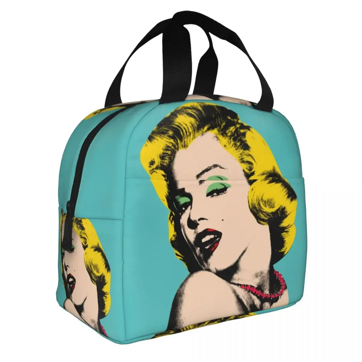 

Ланч-бокс с золотой надписью Pop Art, водонепроницаемый термоохлаждающий контейнер для еды, изолированная обеденная сумка для девушек и женщин, золотистая Монро