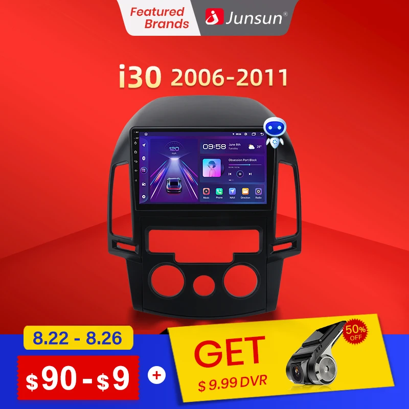 Автомагнитола Junsun V1pro мультимедийный плеер на Android для Hyundai I30 2006 2007 2008 2009 2010 2011 4G