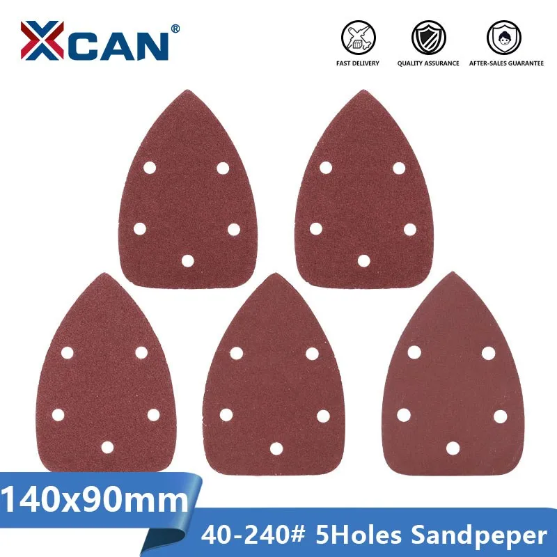 XCAN 140x90 мм шлифовальная бумага Зернистость 40-240 шлифовальный диск 5 отверстий шлифовальная бумага треугольник для искусственных 10 шт. XCAN 140x90 мм шлифовальная бумага Зернистость 40-240 шлифовальный диск 5 отверстий шлифовальная бумага треугольник для искусственных 10 шт.