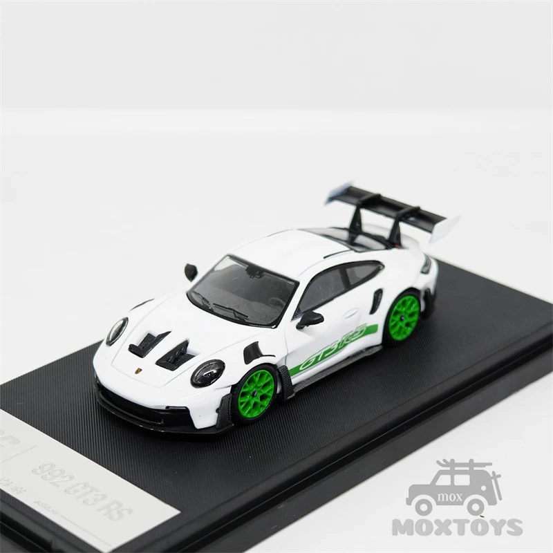 TPC 1:64 992 GT3 RS белый с красными колесами/зелеными колесами литая модель автомобиля