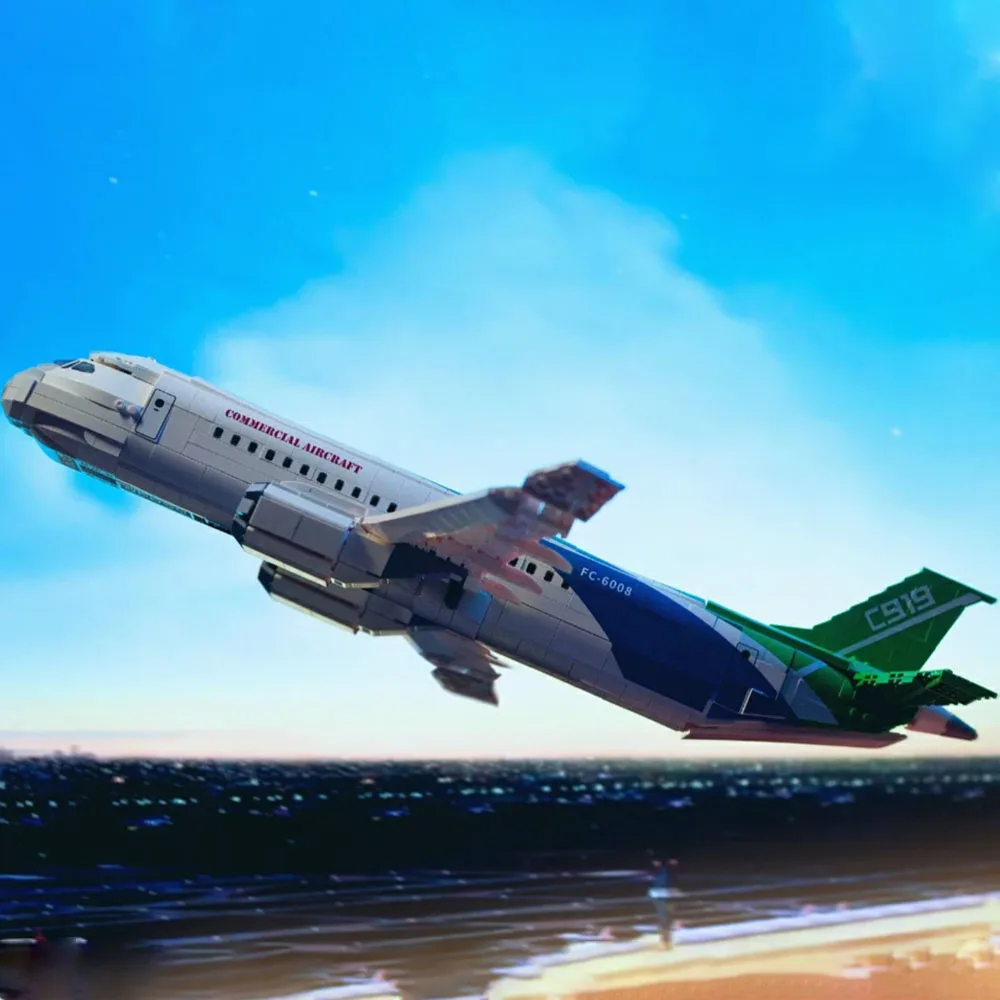 Детский Набор Строительных Блоков Городской Пассажирский Самолет Наземный