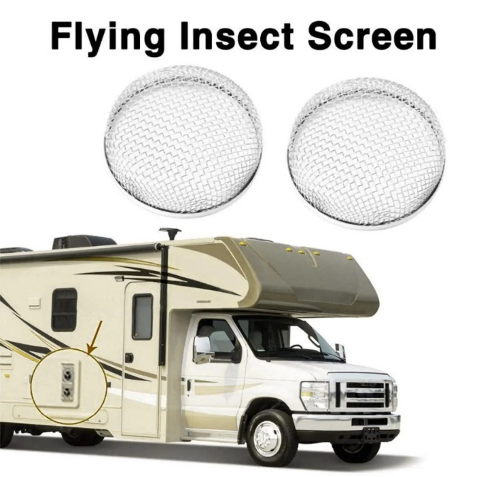 

2x RV Furnace screen Heater Exhaust Vents Stainless Steel Mesh 2.8inch