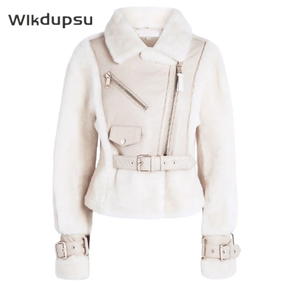 

Fur Coats For Women Winterwear Luxury Runway Designer Clothes 2021 Winter Fashion Lamb Leather Jacket Warm Ladies Outer Wear Top