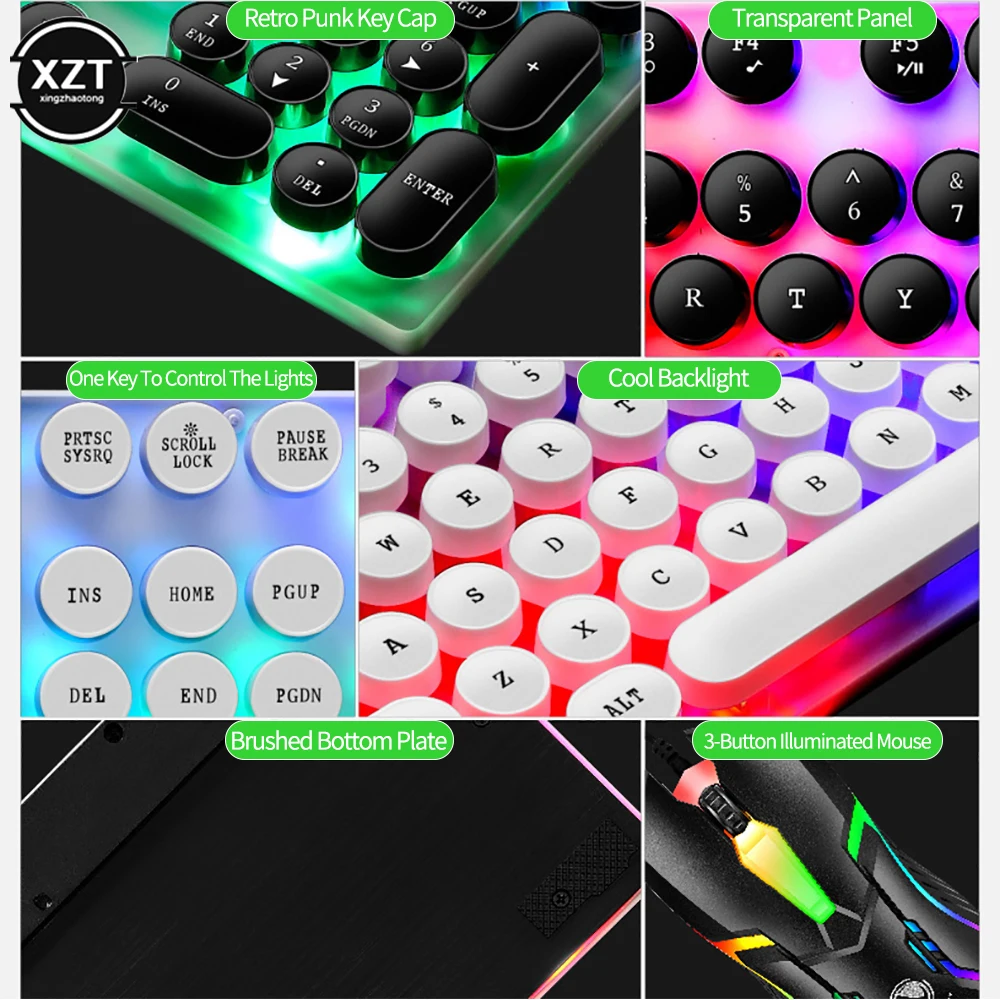 Новинка 2022 набор клавиатуры и мыши Gtx300 в стиле панк игровая проводная